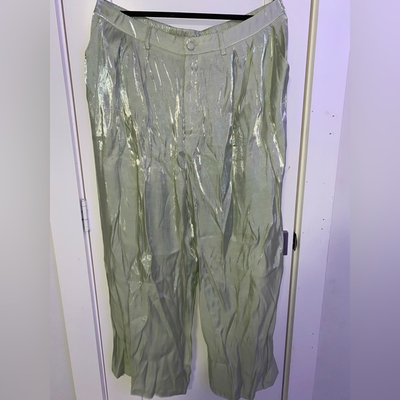 Brand New! 2x Cider straight leg trouser, light green iridescent color. - Picture 2 of 4